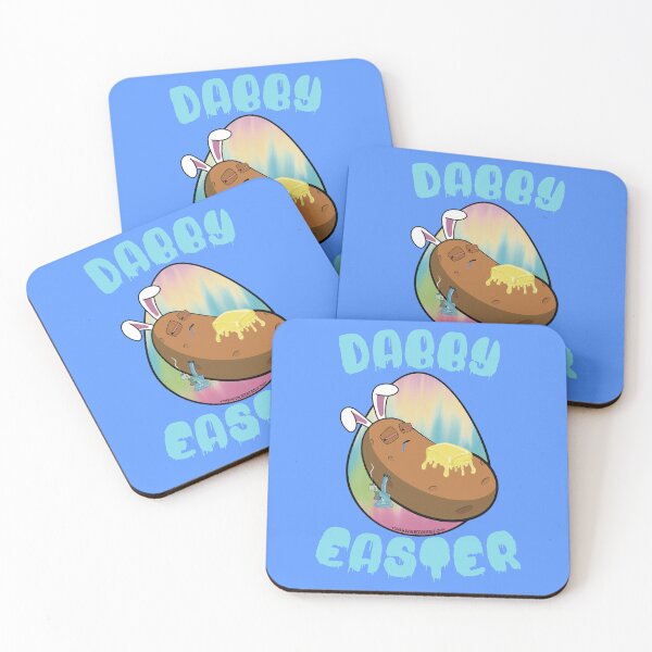 Item preview, Dabby Easter-Funny Stoner Cartoon-Baked Potato Doing Dabs from a Dab Rig-Tie Dye Easter Egg designed and sold by YomeHayin.