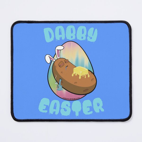 Item preview, Dabby Easter-Funny Stoner Cartoon-Baked Potato Doing Dabs from a Dab Rig-Tie Dye Easter Egg designed and sold by YomeHayin.