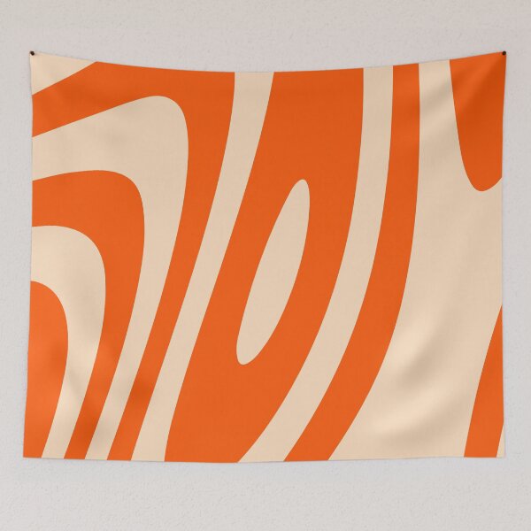 Item preview, Deep Orange Groovy Zebra Liquid Stripes Design designed and sold by patternsoup.