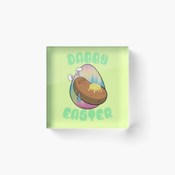 Item preview, Dabby Easter-Funny Stoner Cartoon-Baked Potato Doing Dabs from a Dab Rig-Tie Dye Easter Egg designed and sold by YomeHayin.