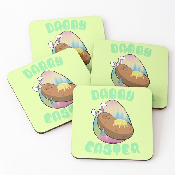 Item preview, Dabby Easter-Funny Stoner Cartoon-Baked Potato Doing Dabs from a Dab Rig-Tie Dye Easter Egg designed and sold by YomeHayin.
