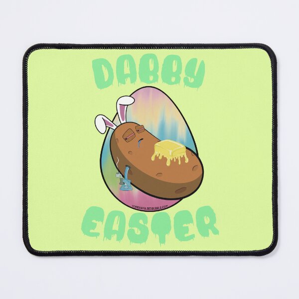 Item preview, Dabby Easter-Funny Stoner Cartoon-Baked Potato Doing Dabs from a Dab Rig-Tie Dye Easter Egg designed and sold by YomeHayin.