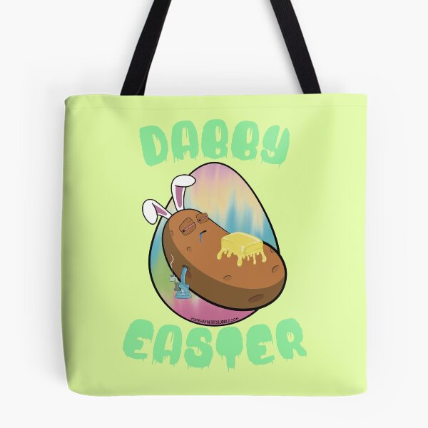 Item preview, Dabby Easter-Funny Stoner Cartoon-Baked Potato Doing Dabs from a Dab Rig-Tie Dye Easter Egg designed and sold by YomeHayin.