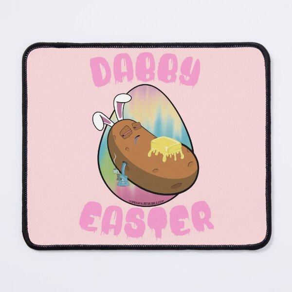 Item preview, Dabby Easter-Funny Stoner Cartoon-Baked Potato Doing Dabs from a Dab Rig-Tie Dye Easter Egg designed and sold by YomeHayin.