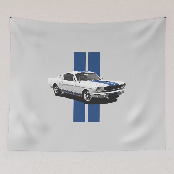Item preview, Classic American Muscle Car With Vertical Blue Stripes designed and sold by ApexFibers.