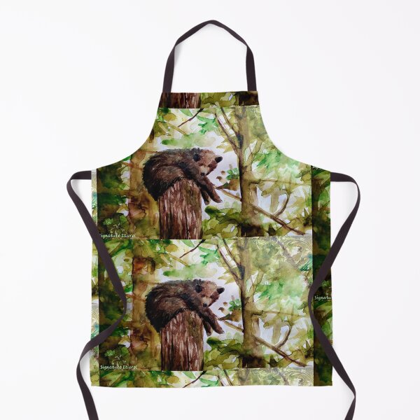 Item preview, Big Bear Watercolor Big Bear Lake in the Forest with a Black Bear Art Painting designed and sold by signaturelaurel.