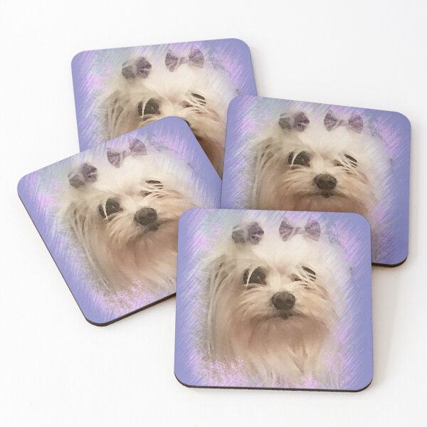 Item preview, cute Maltese purple portrait by Iritof designed and sold by iritof.