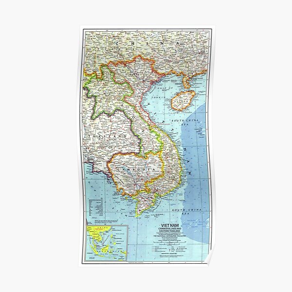 Vietnam 1965 Today Detailed Map Poster For Sale By   Poster,504x498,f8f8f8 Pad,600x600,f8f8f8 