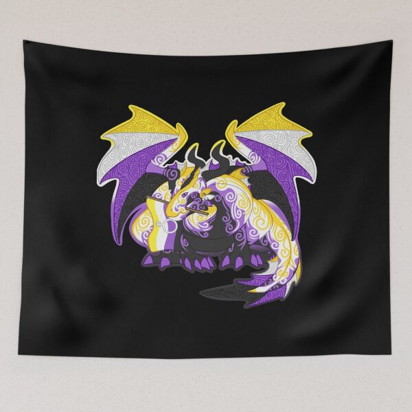 Item preview, Dragon de fierté non-binaire . classique designed and sold by feyhnvfeijoo.