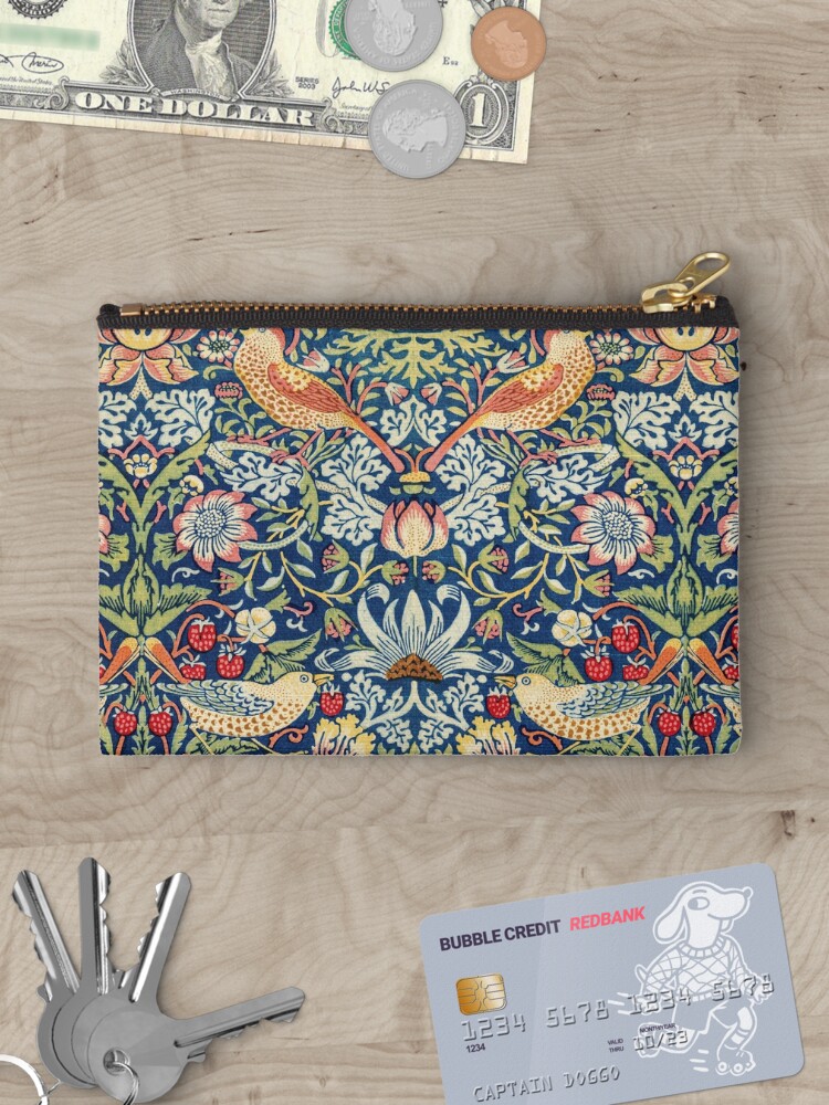 Thumbnail 3 of 4, Zipper Pouch, Strawberry Thief - William Morris designed and sold by starrylite.