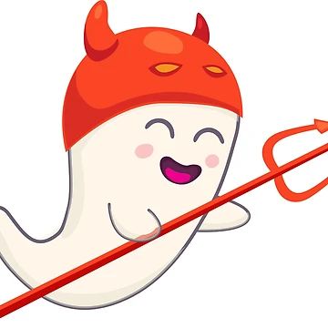 Artwork thumbnail, Cute devil ghost by ReydaDesign