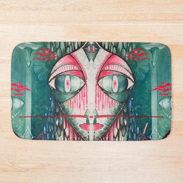 Item preview, Psychedelic visionary tribal alien mask under water sea designed and sold by Lunarjart.