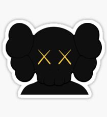KAWS companion head logo black gold Sticker