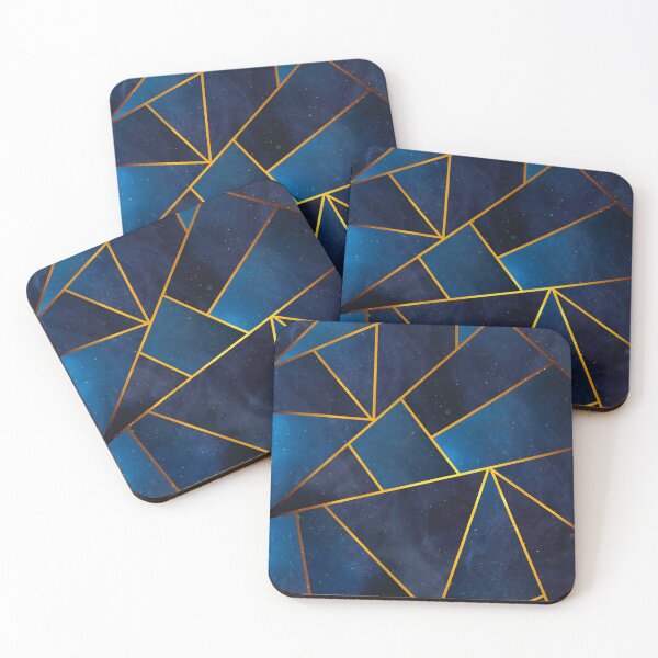 Item preview, Abstract Geometric Space Mosaic With Gold Lines designed and sold by Wysoh.