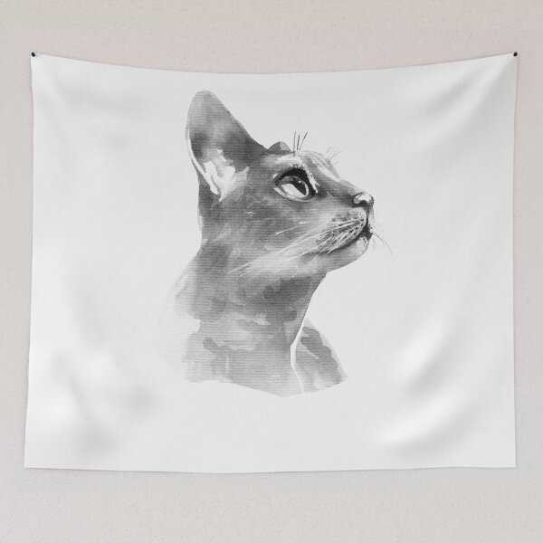 Item preview, Black and white cat by ink and watercolor designed and sold by deepakrode7.