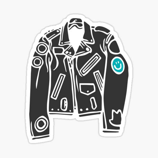 Wall Art. Fashion Line Drawing Leather Biker Jacket Illustration Always