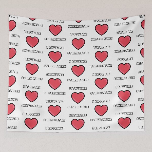 Item preview, I love me sober more - support and motivation AA for recovering alcoholics - pretty red heart for selfcare & selflove designed and sold by Red7space.