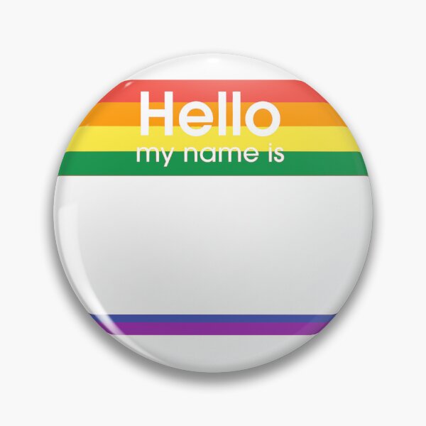 Item preview, Hello my name is sticker gay flag designed and sold by TZGSArt.