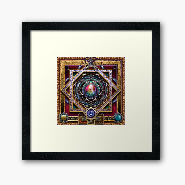 Starlight Mandala Framed Art Print