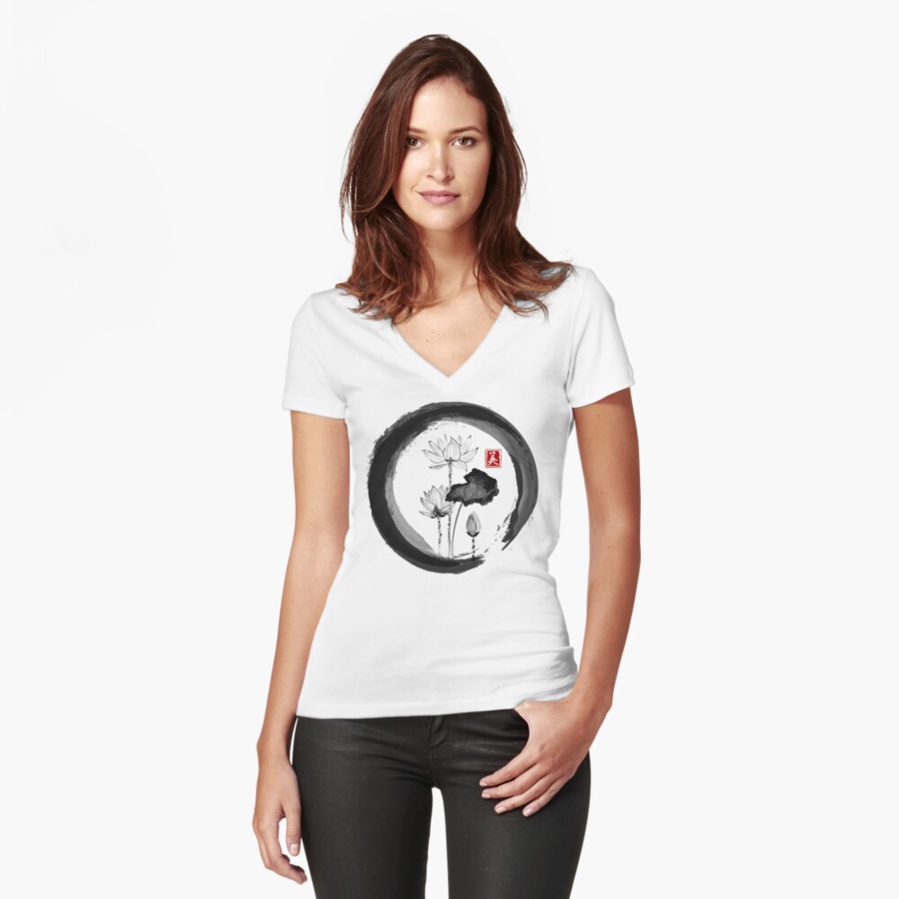 Aperçu de l'œuvre T-shirt moulant col V créée et vendue par japanese-art.