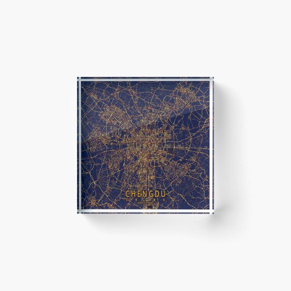 Item preview, Chengdu, Sichuan, China Map  - City At Night designed and sold by deMAP.