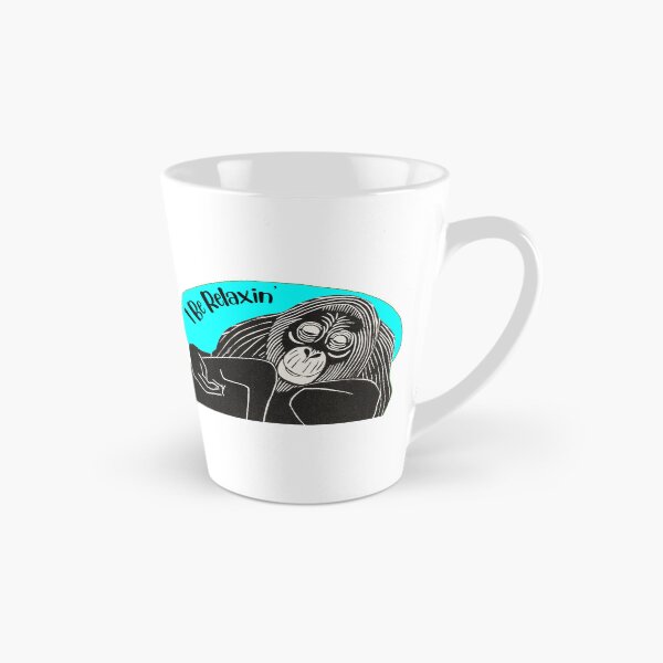 Item preview, Funny Laid-Back Orangutan, I Be Relaxin’, Blue background designed and sold by hjsmith.
