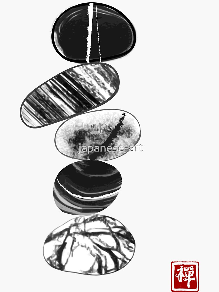 "Balance Japanese Zen Rock Balancing" Sticker for Sale by japanese