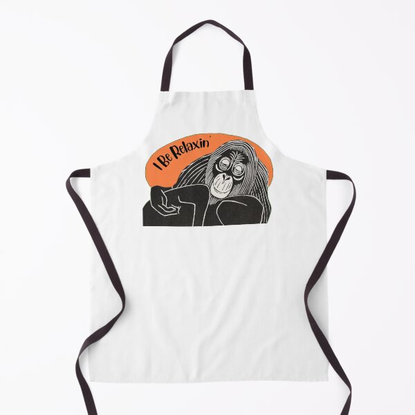 Item preview, Funny Laid-Back Orangutan, I Be Relaxin’, Orange background designed and sold by hjsmith.
