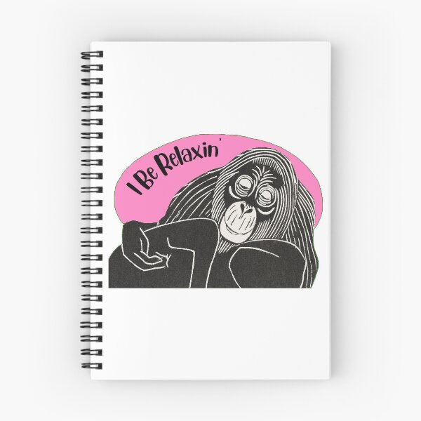 Item preview, Funny Laid-Back Orangutan, I Be Relaxin’, Pink background designed and sold by hjsmith.