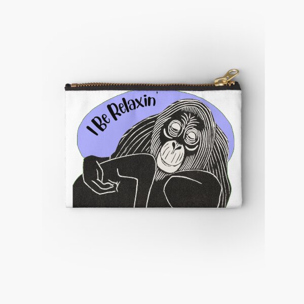 Item preview, Funny Laid-Back Orangutan, I Be Relaxin’, Purple background designed and sold by hjsmith.