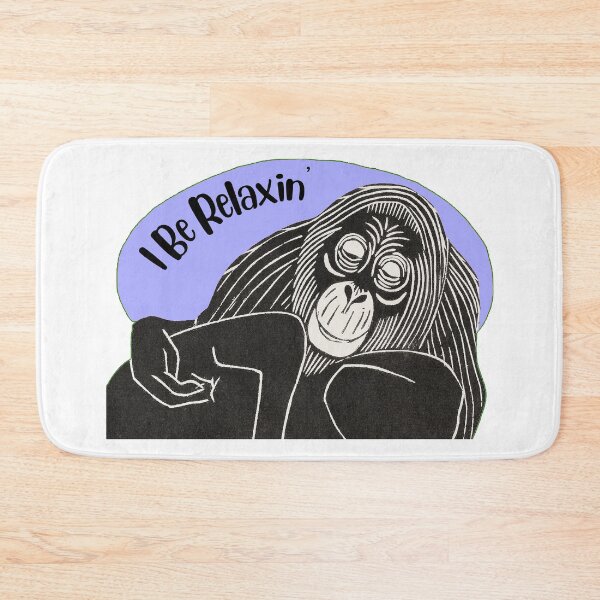 Item preview, Funny Laid-Back Orangutan, I Be Relaxin’, Purple background designed and sold by hjsmith.