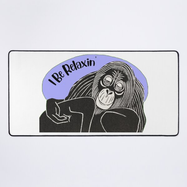 Item preview, Funny Laid-Back Orangutan, I Be Relaxin’, Purple background designed and sold by hjsmith.