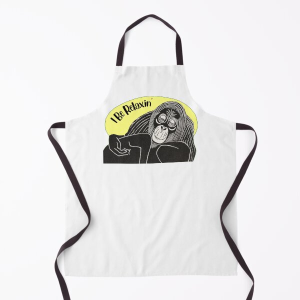 Item preview, Funny Laid-Back Orangutan, I Be Relaxin’, Yellow background designed and sold by hjsmith.