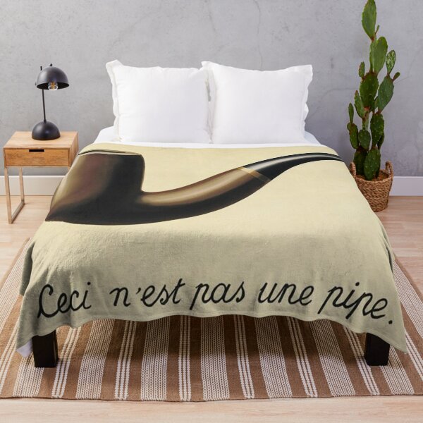 Rene Magritte - The Treachery of Images - This Is Not a Pipe Throw Blanket