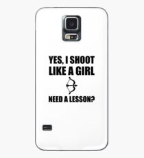 Wie ein Mädchen Bogenschießen Hülle & Klebefolie für Samsung Galaxy