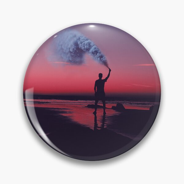 Item preview, Silhouette of a man holding a smoke bomb designed and sold by Max-Branding.