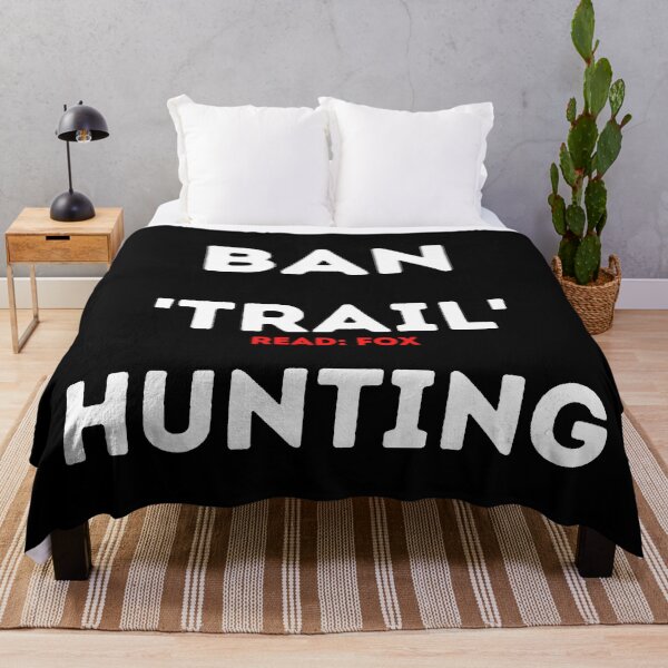 Item preview, Ban 'Trail' Fox Hunting Design on Black Background designed and sold by WritetheWrongs.