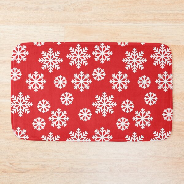 Item preview, Christmas / Winter Big White Snowflakes Pattern Red designed and sold by BirdAtWork.