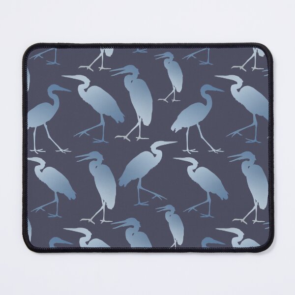 Item preview, Blue Heron Walking on Dark Grey Blue Repeat 5748 designed and sold by Art in My Loft.
