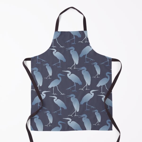 Artikelvorschau, Blue Heron Walking on Dark Grey Blue Repeat 5748 entworfen und verkauft von Art in My Loft.