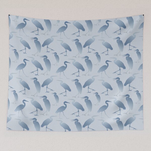 Aperçu de l'œuvre Blue Heron Walking on Light Blue Repeat 5748 créée et vendue par Art in My Loft.