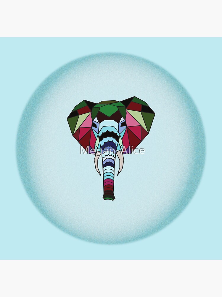 "Geometric Elephant" Sticker By Megan-Alice | Redbubble