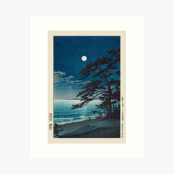 Kawase Hasui - Spring Moon at Ninomiya Beach Art Print