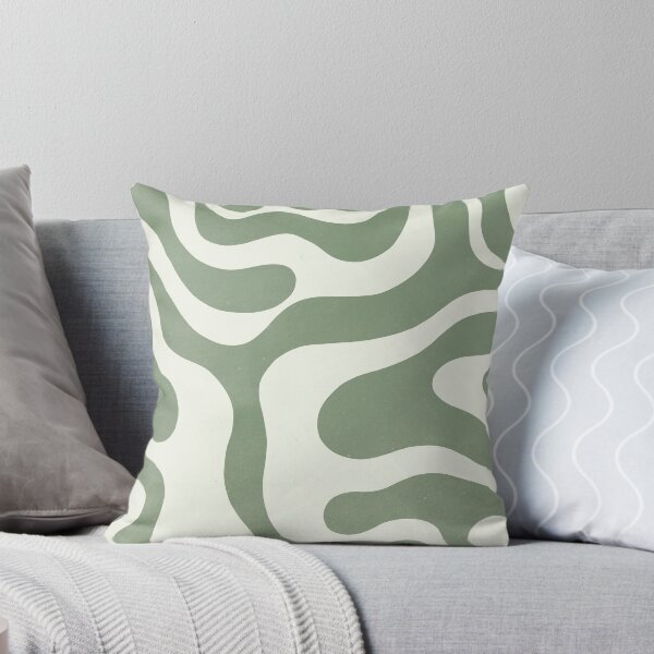 Item preview, Earthy Abstract Wavy Sage Green Scandinavian Modern Pattern designed and sold by trajeado14.