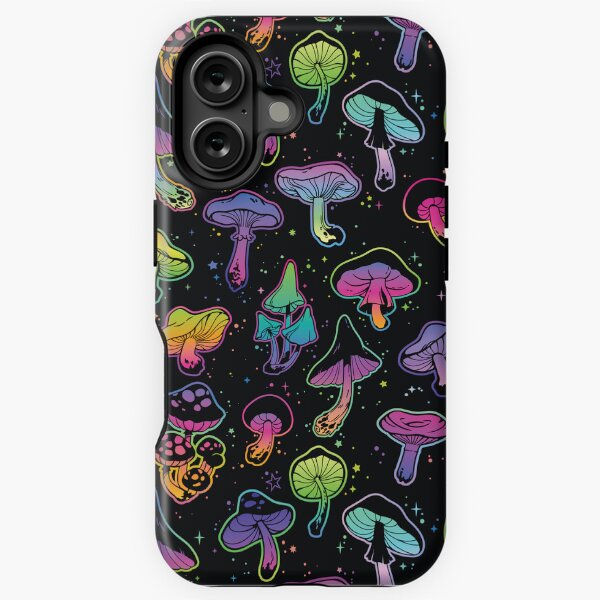 Vista previa del artículo con la obra «Hongos psicodélicos, Hongos de colores brillantes», diseñado y vendido por BlackHoleMPD.