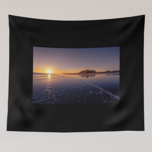 Item preview, Sunrise Over Bamburgh Castle Beach and Waves designed and sold by Incakola1.