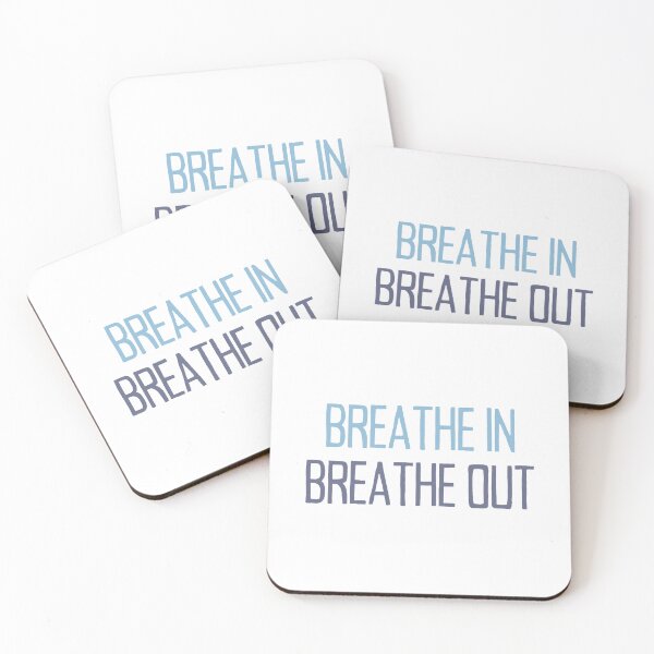 Item preview, Breathe In, Breathe Out - Motivational Quote Blue designed and sold by TheMajesticGoat.