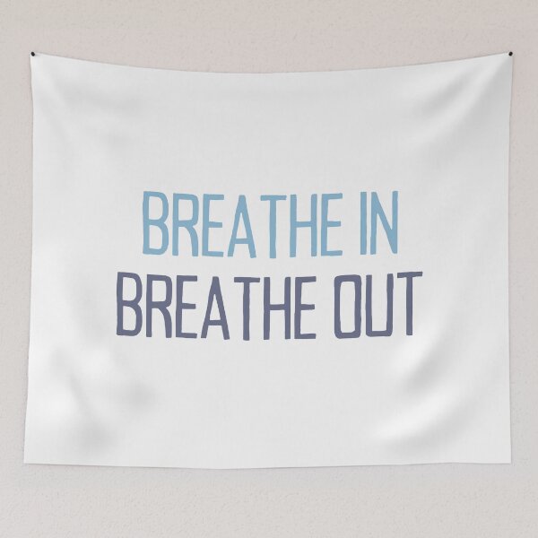 Item preview, Breathe In, Breathe Out - Motivational Quote Blue designed and sold by TheMajesticGoat.