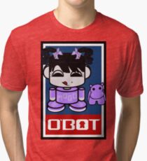 Mogo Yo & Crumple O'BABYBOT Toy Robot 2.0 Tri-blend T-Shirt