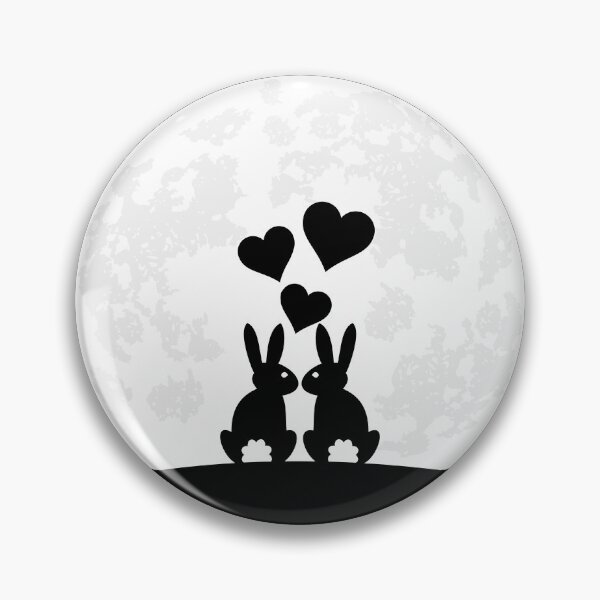 Item preview, Heart Rabbit Hare Ladies Moon Love Rabbits Motif designed and sold by DerNerd.